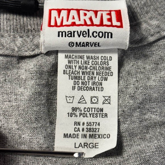 Marvel Spider-Man T-Shirt Bravery Graphic Crew‎ Neck Gray Mens Large - Picture 5 of 9